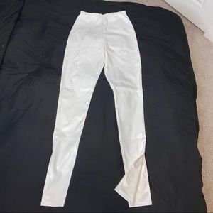 Flare leather leggings